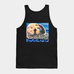 Cute Sea Otter Acrylic Painting Tank Top